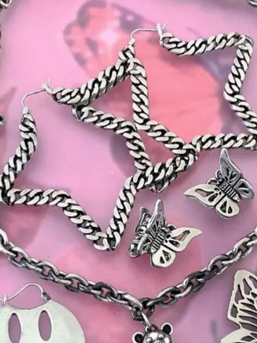 souvenir jewelry large silver star hoops philadelphia punk